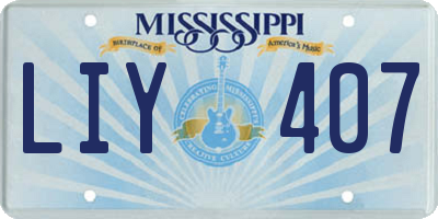 MS license plate LIY407