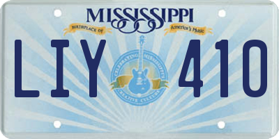 MS license plate LIY410