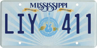MS license plate LIY411