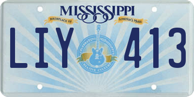 MS license plate LIY413