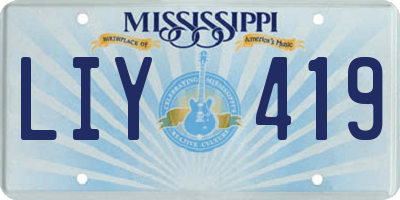 MS license plate LIY419
