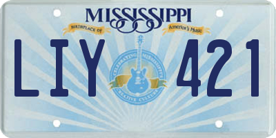 MS license plate LIY421