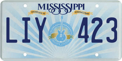 MS license plate LIY423