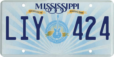 MS license plate LIY424