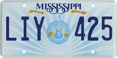 MS license plate LIY425