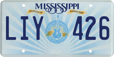 MS license plate LIY426