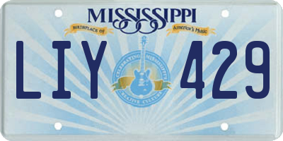MS license plate LIY429