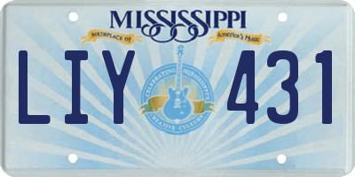 MS license plate LIY431