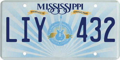 MS license plate LIY432