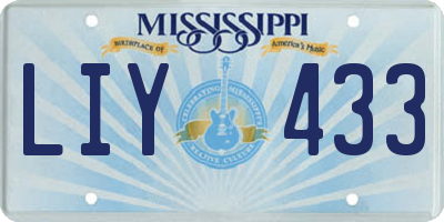 MS license plate LIY433