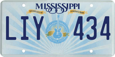 MS license plate LIY434