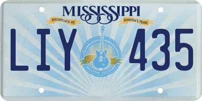 MS license plate LIY435