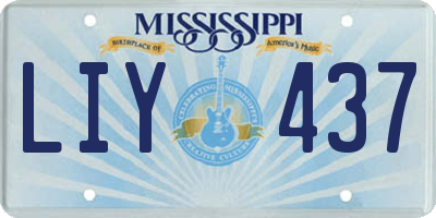 MS license plate LIY437