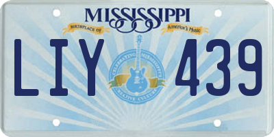 MS license plate LIY439