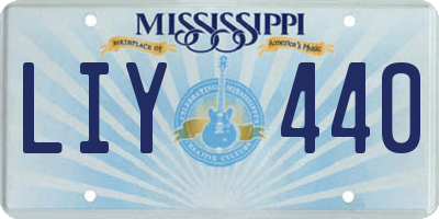 MS license plate LIY440