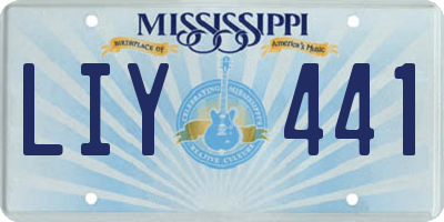 MS license plate LIY441