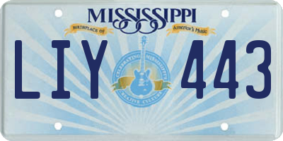 MS license plate LIY443