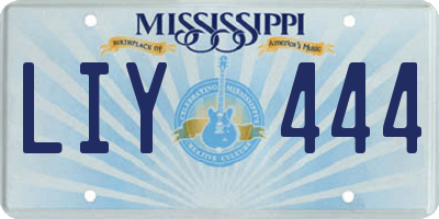 MS license plate LIY444