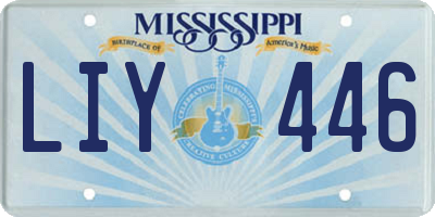 MS license plate LIY446