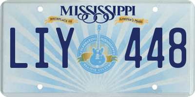 MS license plate LIY448