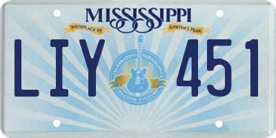 MS license plate LIY451