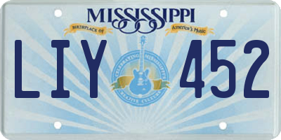 MS license plate LIY452