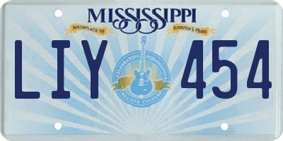 MS license plate LIY454