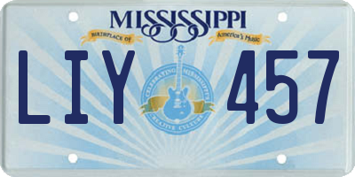 MS license plate LIY457