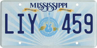 MS license plate LIY459