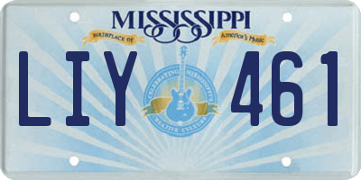 MS license plate LIY461