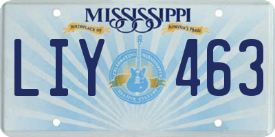 MS license plate LIY463