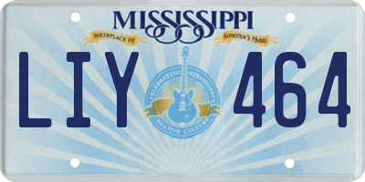 MS license plate LIY464