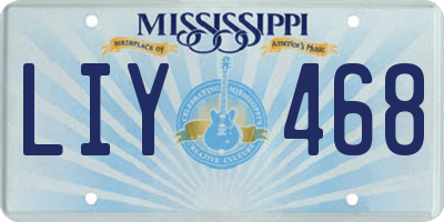 MS license plate LIY468