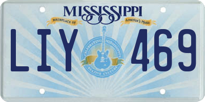 MS license plate LIY469