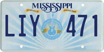 MS license plate LIY471