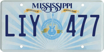 MS license plate LIY477
