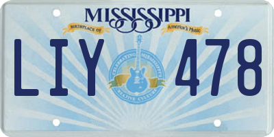 MS license plate LIY478