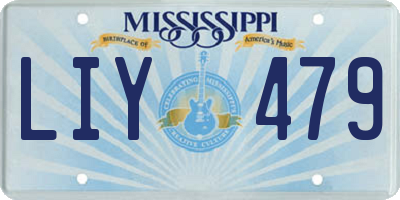 MS license plate LIY479
