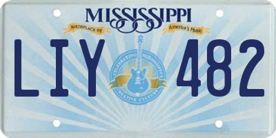 MS license plate LIY482