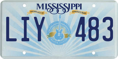 MS license plate LIY483
