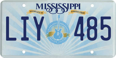 MS license plate LIY485