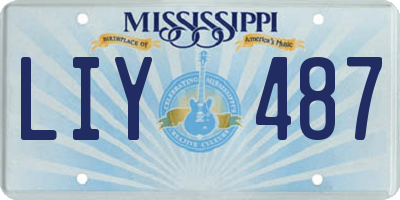MS license plate LIY487