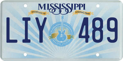 MS license plate LIY489