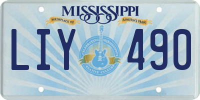 MS license plate LIY490