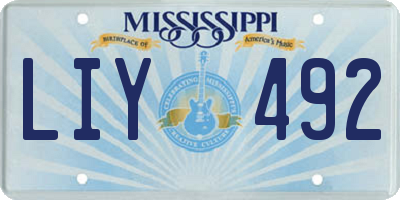 MS license plate LIY492