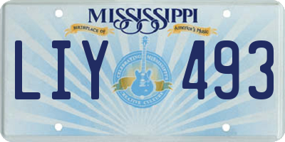 MS license plate LIY493