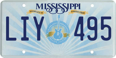 MS license plate LIY495