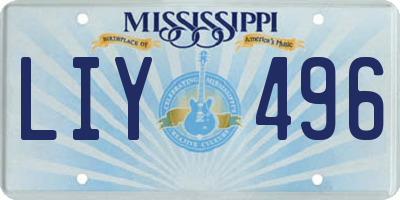 MS license plate LIY496