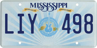 MS license plate LIY498