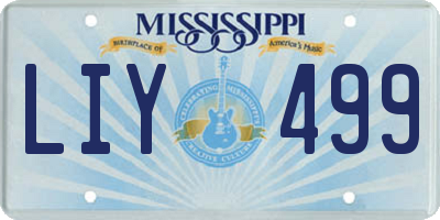 MS license plate LIY499